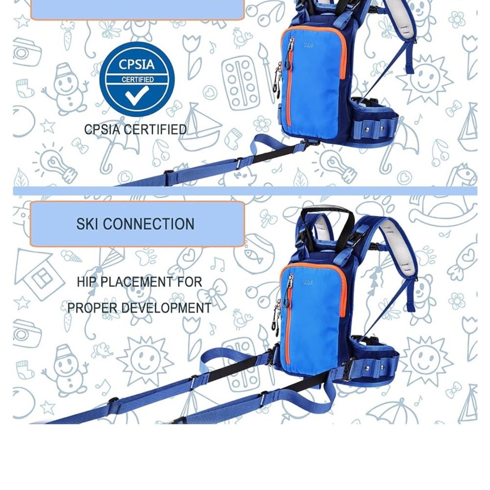 Blue Ski Harness Backpack